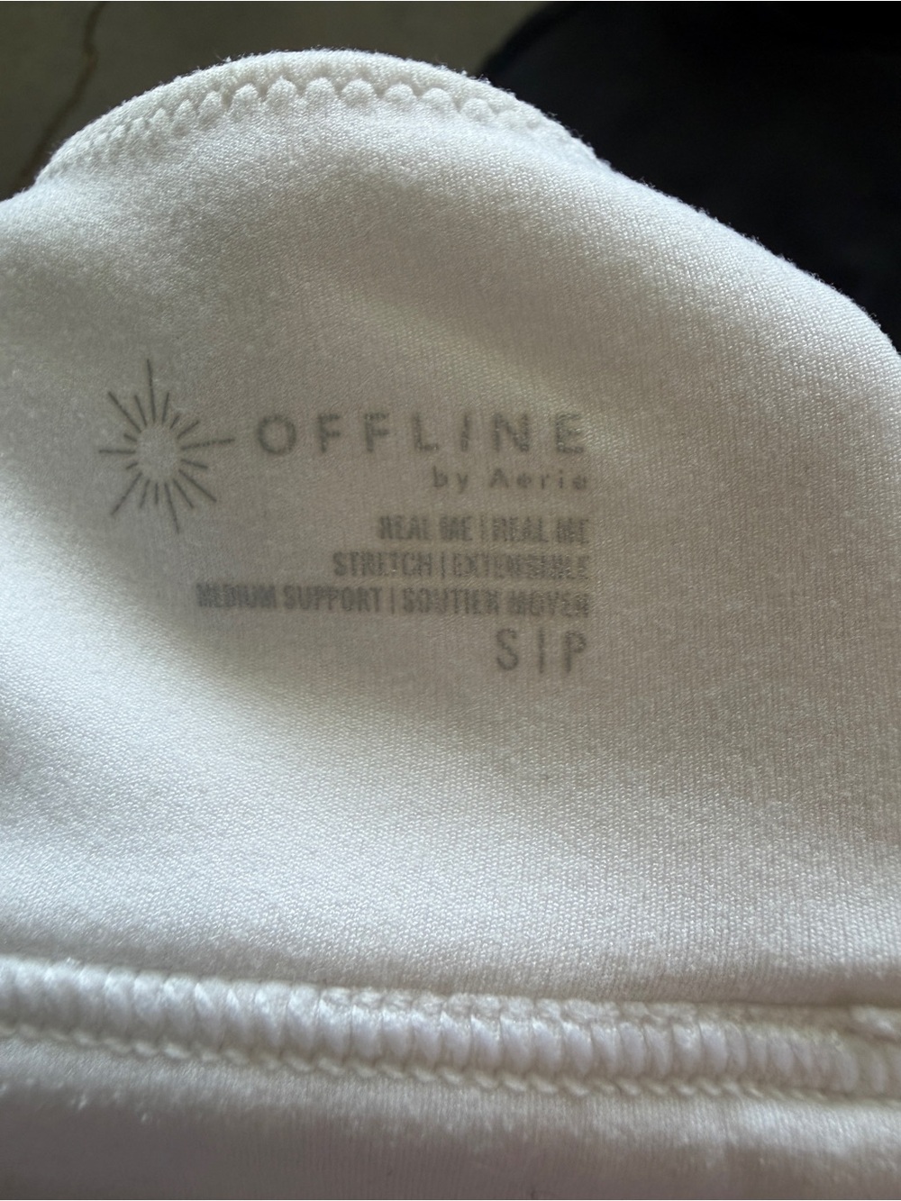 aerie White Ruched Sports Bralette size Small & aerie Black Ribbed size Medium - Picture 5 of 6